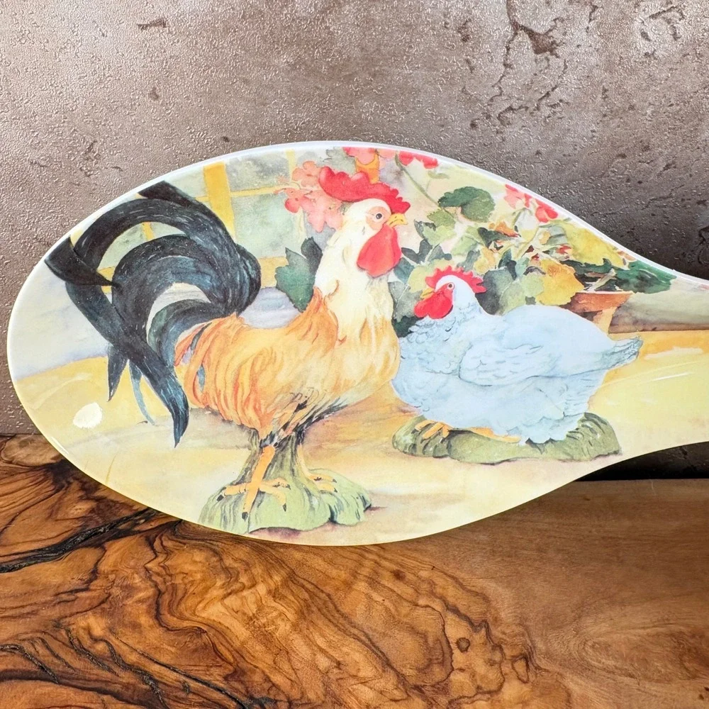 Keller-Charles Philadelphia Melamine Rooster Hen Farmhouse Spoon Rest